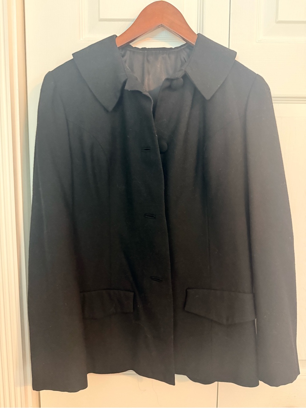 Pendleton Black Virgin Wool Pea Coat SIZE S